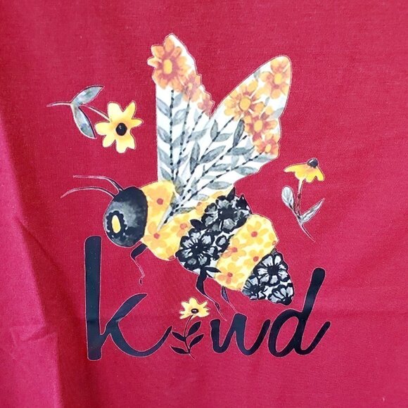 CASUAL Red crew neck Printed Tee Shirts Tops - Picture 5 of 5